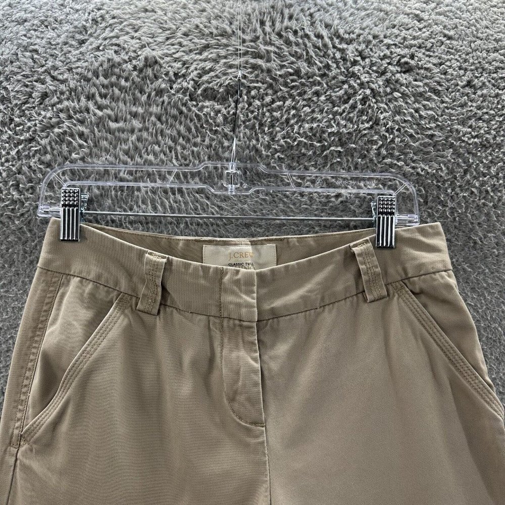 J. Crew Pants Women's 2 Tan Khaki Classic Twill Chino Pants Ladies 2 - Picture 2 of 13